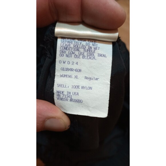 Vintage LL Bean Pants Womens XL Black Windbreaker Nylon Full Zip Extra Large - Picture 5 of 16